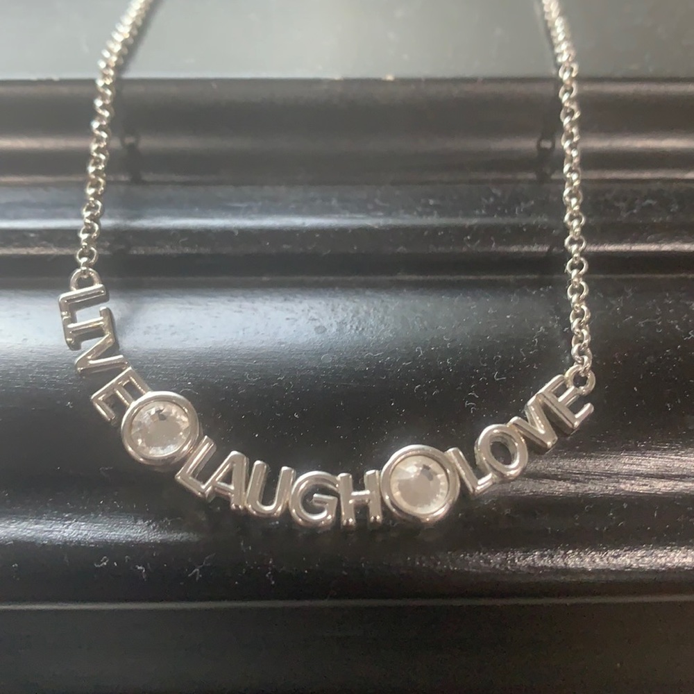 silver Live Love Laugh necklace